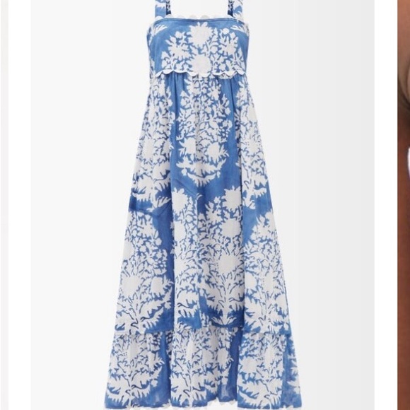 Juliet Dunn tie-back printed cotton midi dress - Picture 5 of 5